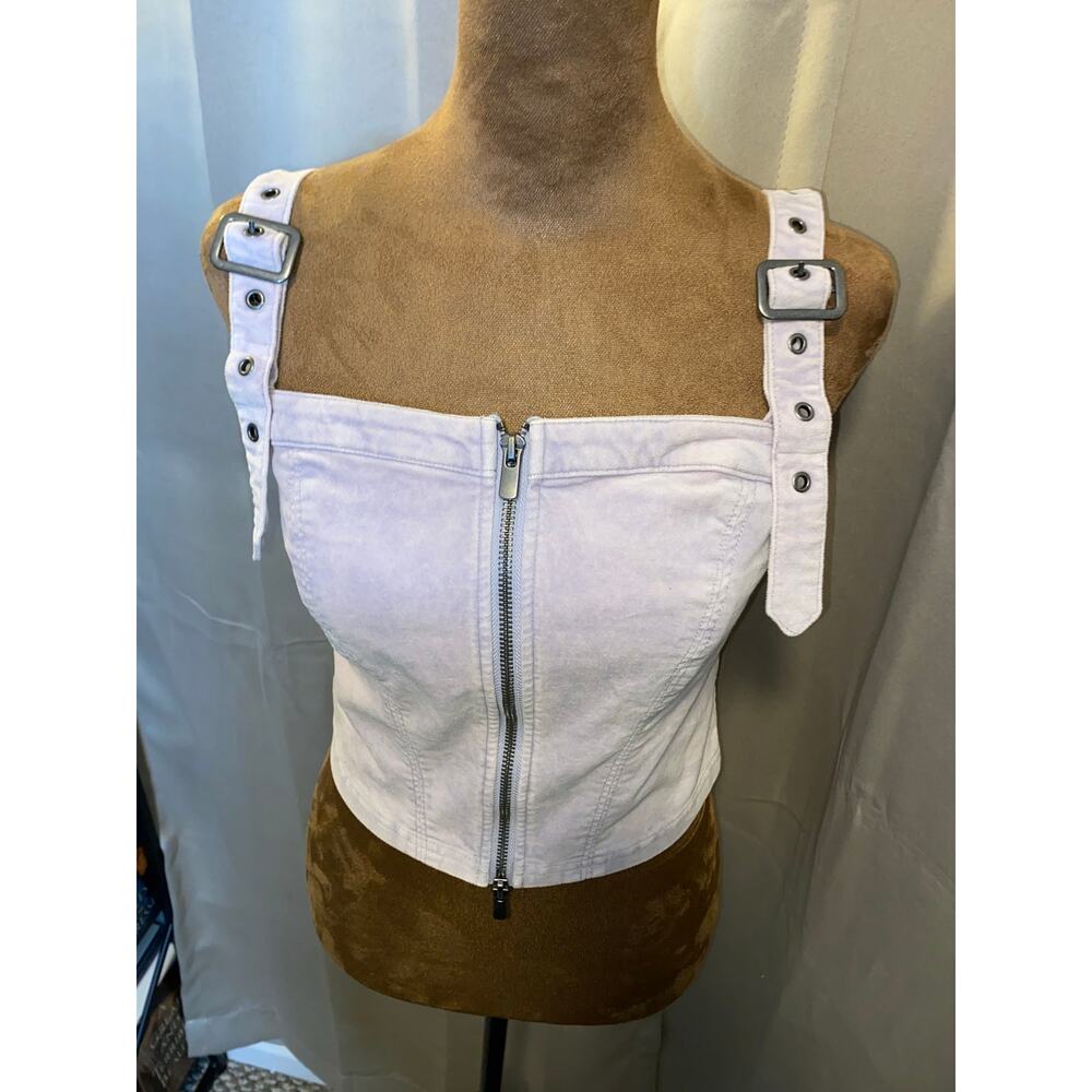 Urban Outfitters BDG Lavender Corset Crop Top Velvet Bustier Zip Front S NWT - Picture 12 of 12